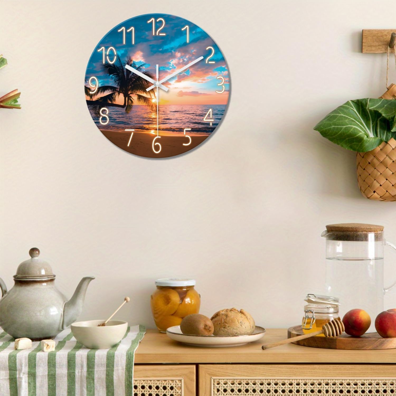 Battery Operated Blue Wall Clock — 12" - View 2