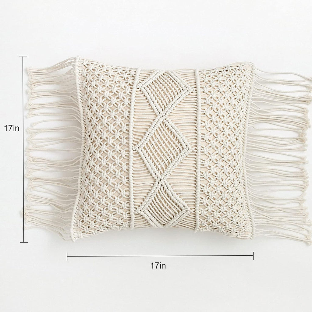 Boho Rattan Throw Pillow Cover — 17" - View 7