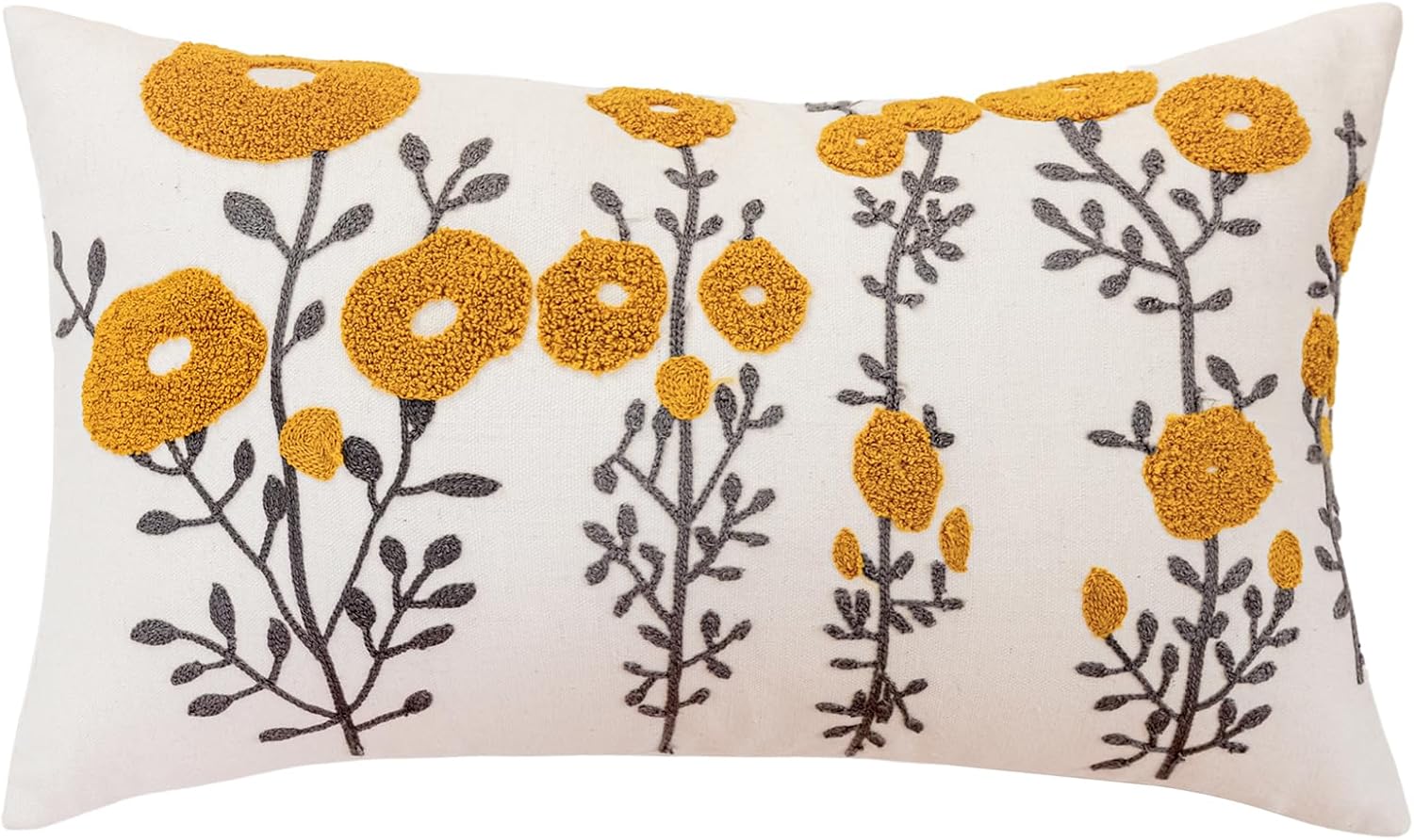 Tufted Boho Green Throw Pillow Cover — 18" — 20" x 12" (Pack of 1)