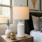 Farmhouse Beige Bedside Lamp — 20.5" - View 5