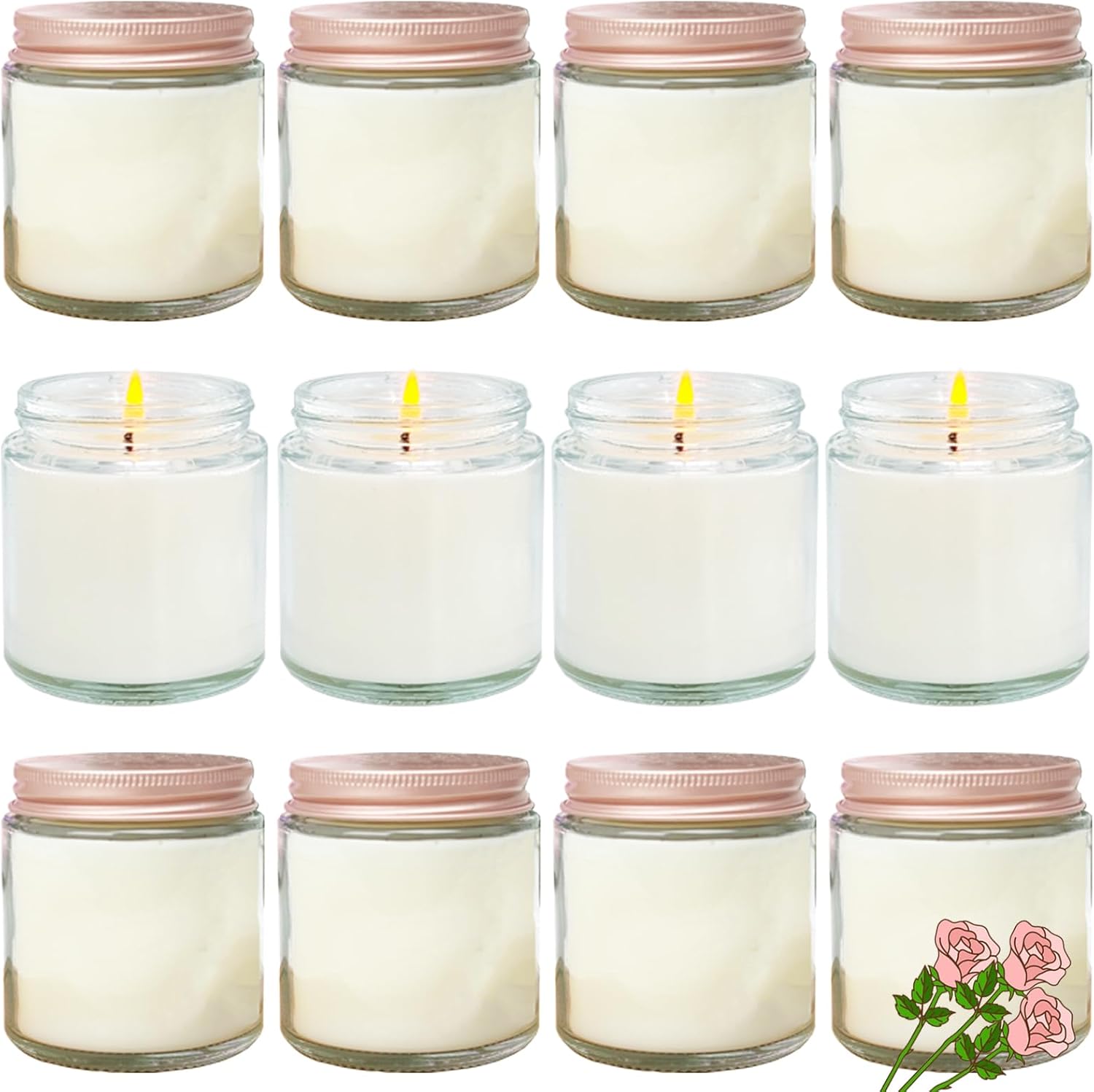 Soy Luxe Black Scented Candle — Pink-Rose Flavor