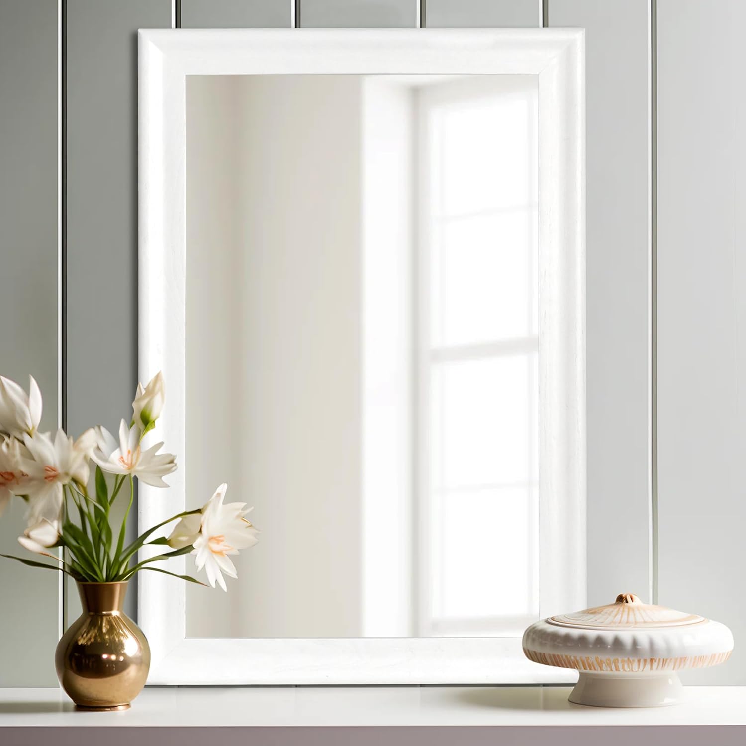 Round Farmhouse Black Vanity Mirror — 36" — 36"L x 24"W