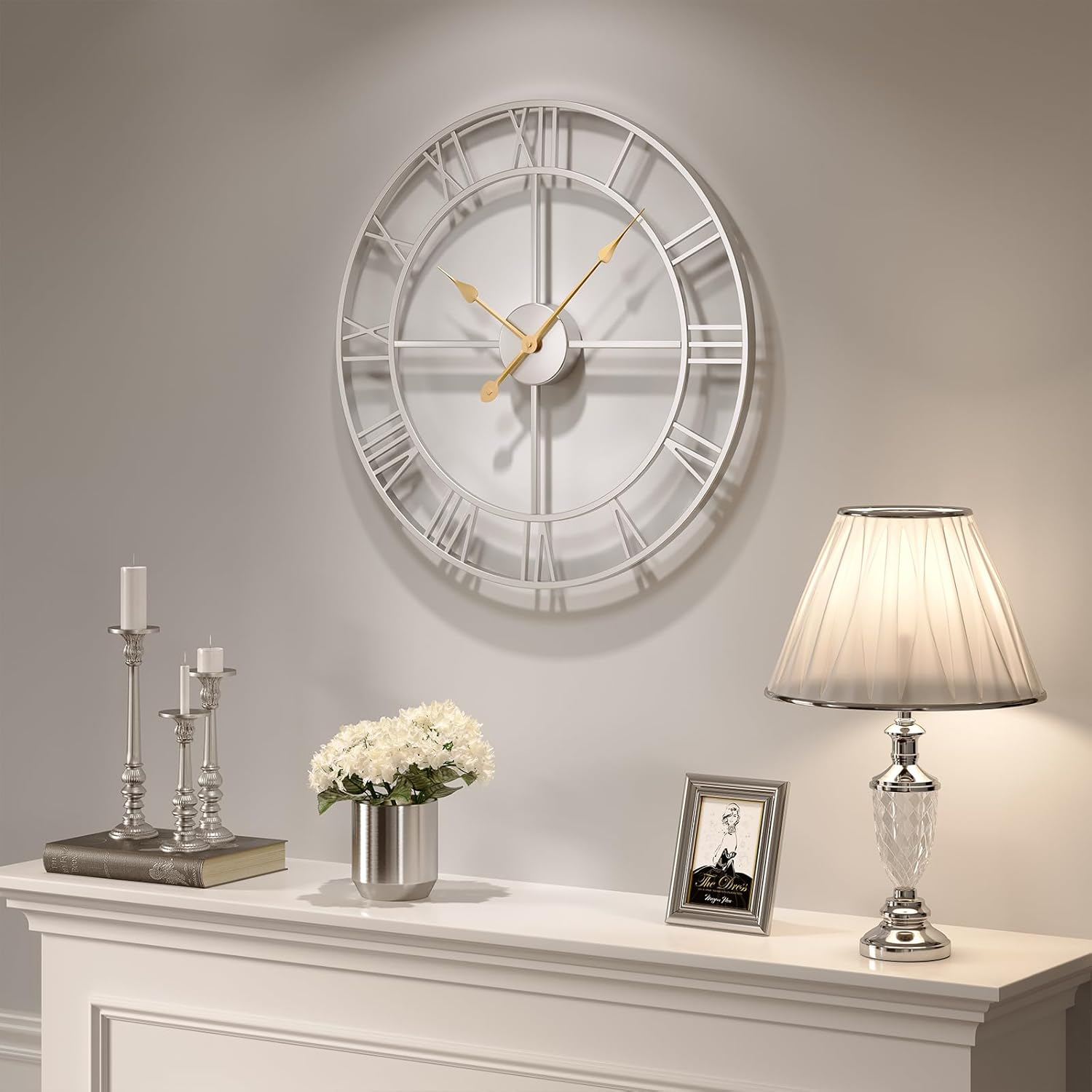 Battery Operated Black Wall Clock — 24" - View 8