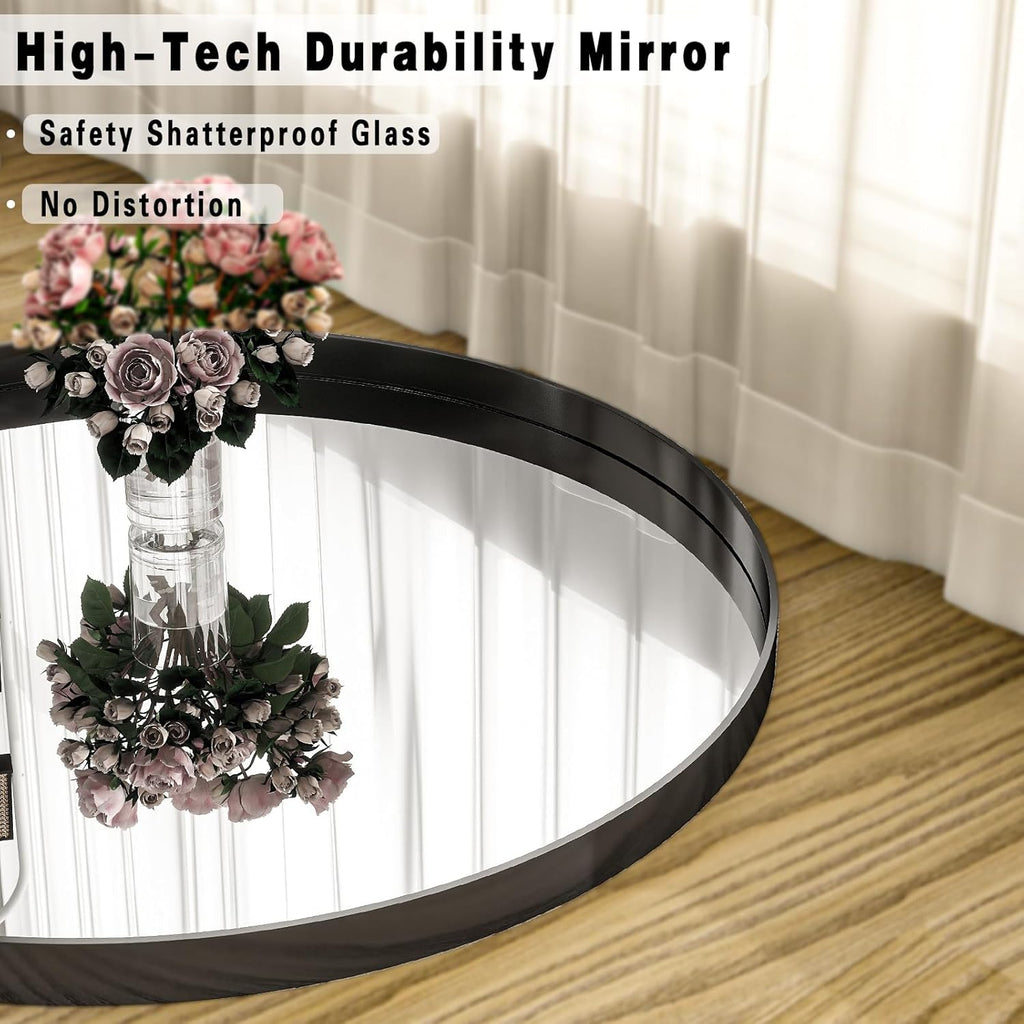 Round Black Mirror — 24" - View 3