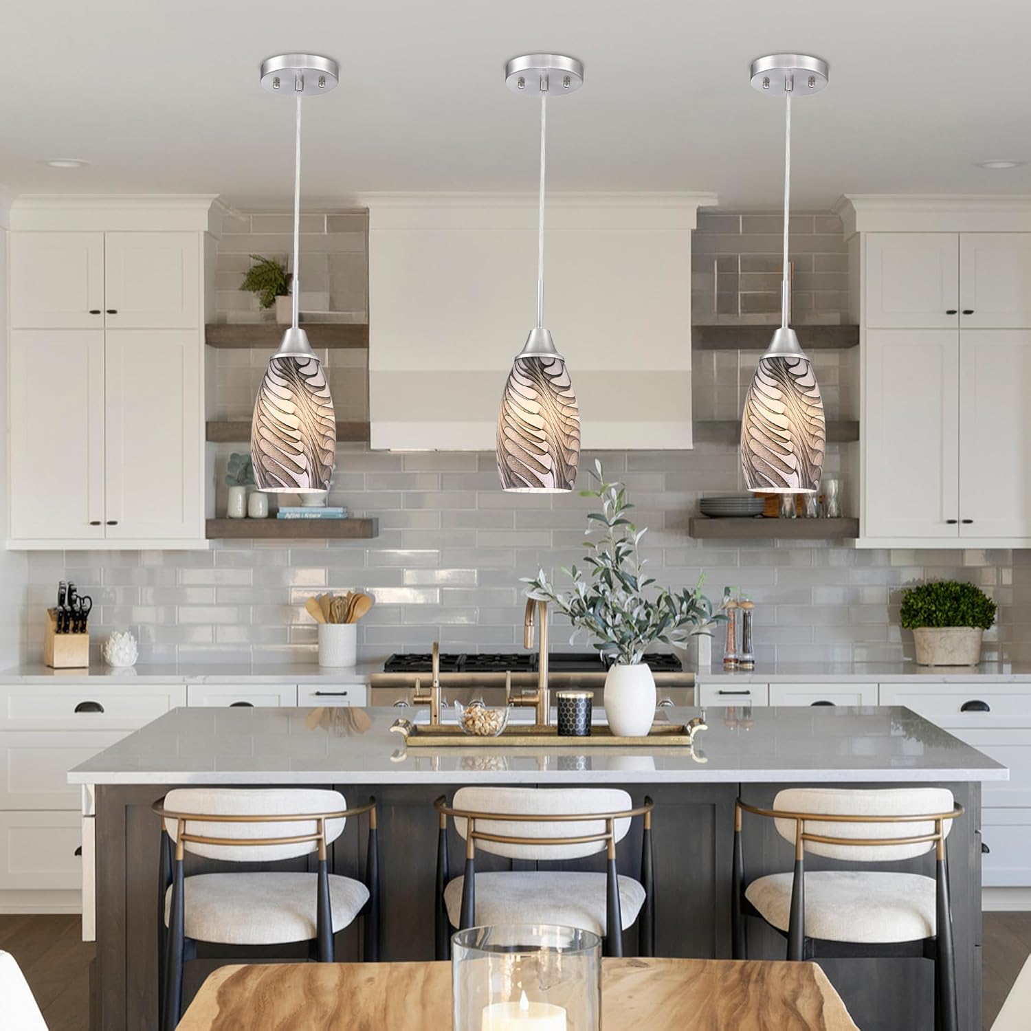 Oval Luxe Black Pendant Light — 4.72" - View 8