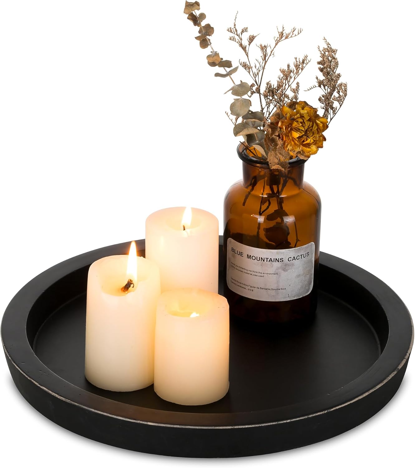 Round Farmhouse Black Candle — Black