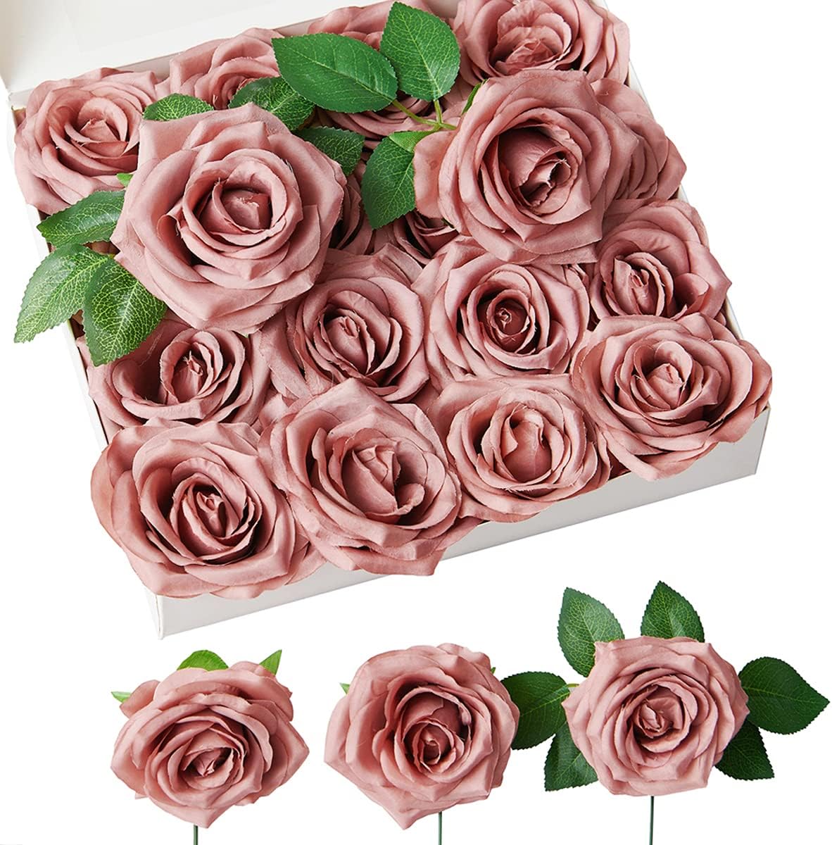 Black Artificial Flowers — Dusty Rose