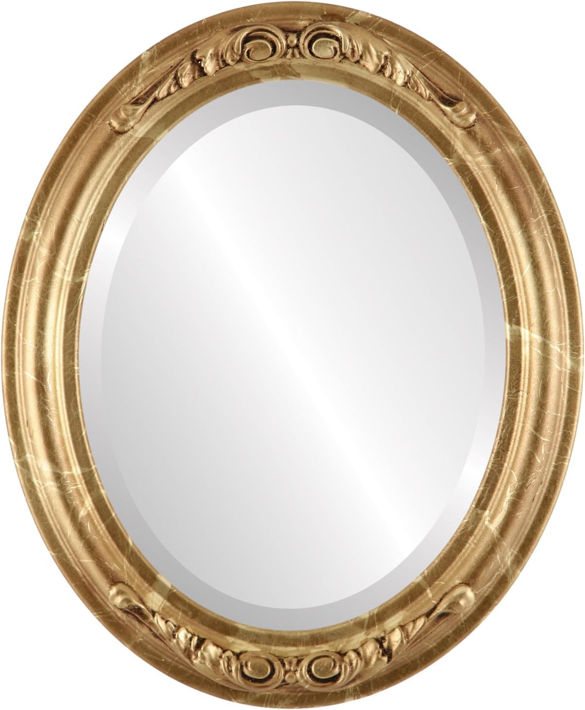 Beveled Luxe Beige Wall Mirror — 20" — Champagne Gold