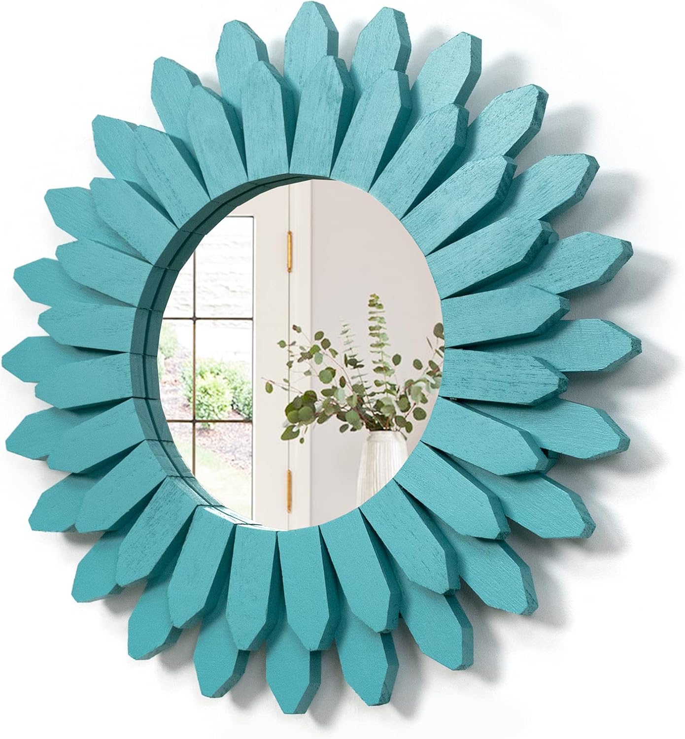 Boho Black Mirror — 12" — Cyan