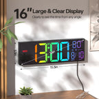 RGB Black Wall Clock — 16.2" - View 2