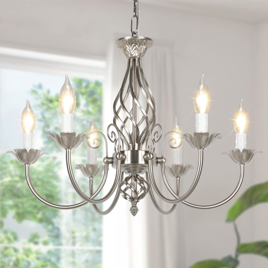 Farmhouse Black Chandelier — 6-Light
