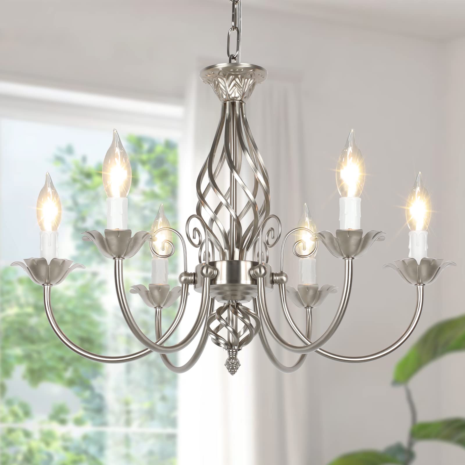Farmhouse Black Chandelier — 6-Light