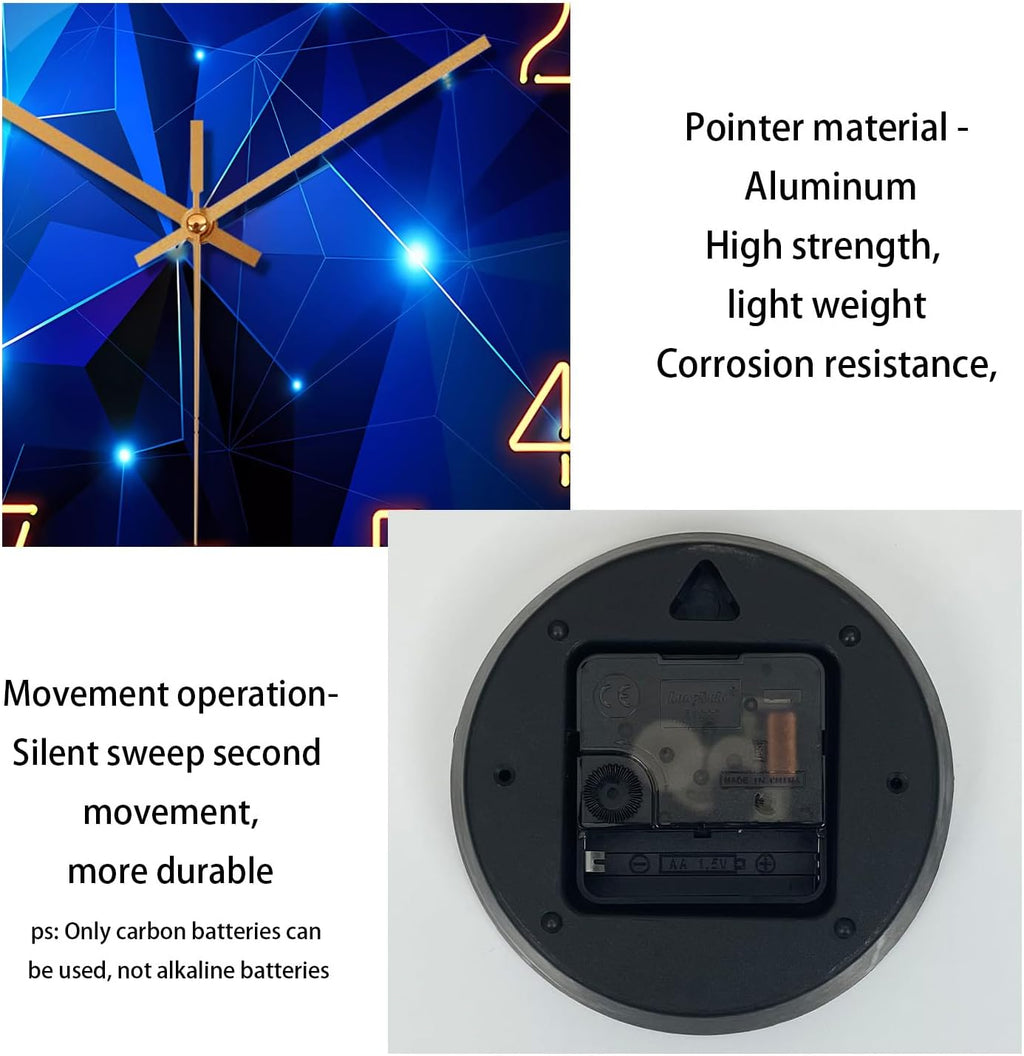 Battery Operated Black Wall Clock — 12" - View 9