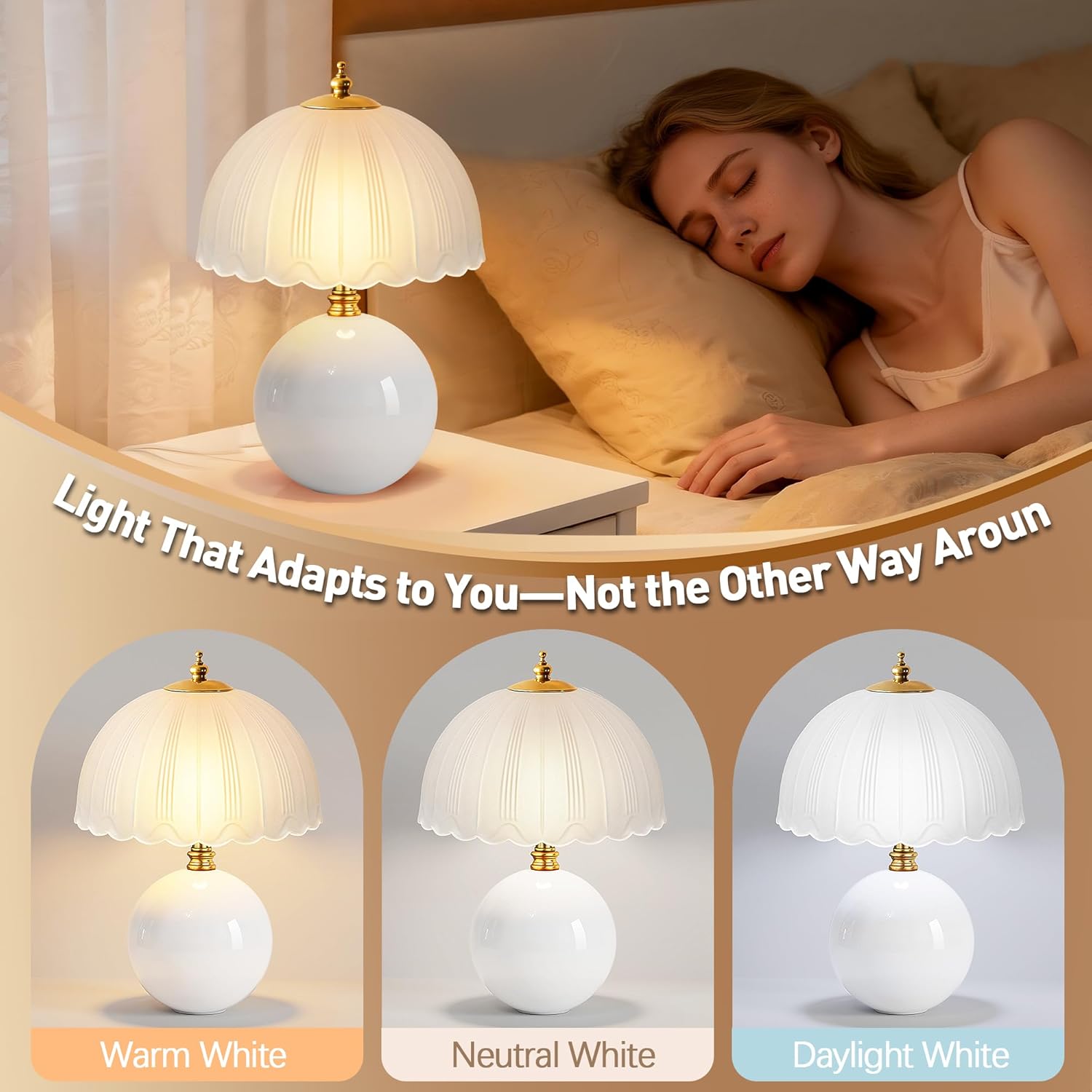 Orange Bedside Lamp - View 3