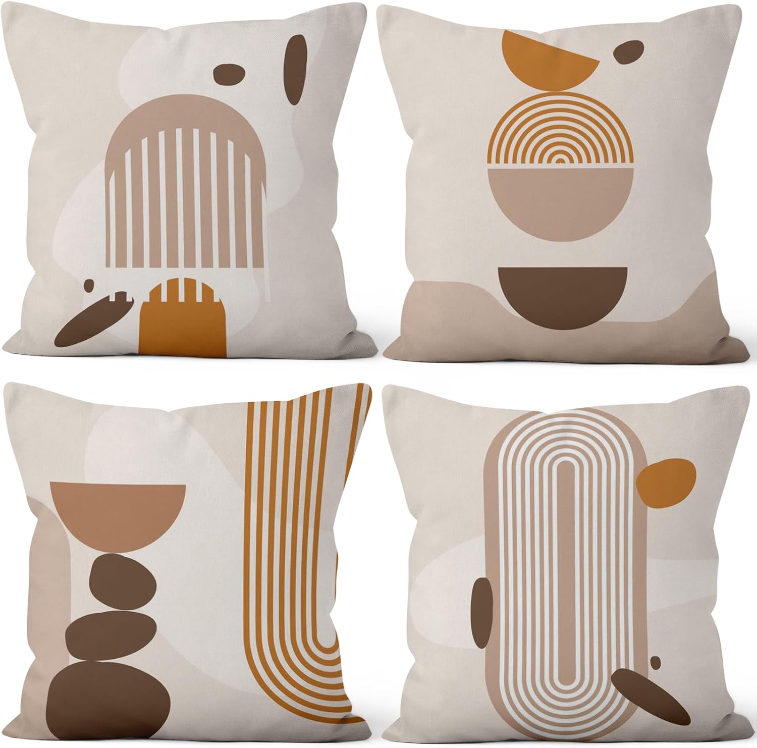 Boho Fabric Throw Pillow Cover — 16" — 20" x 20" (Pack of 4)