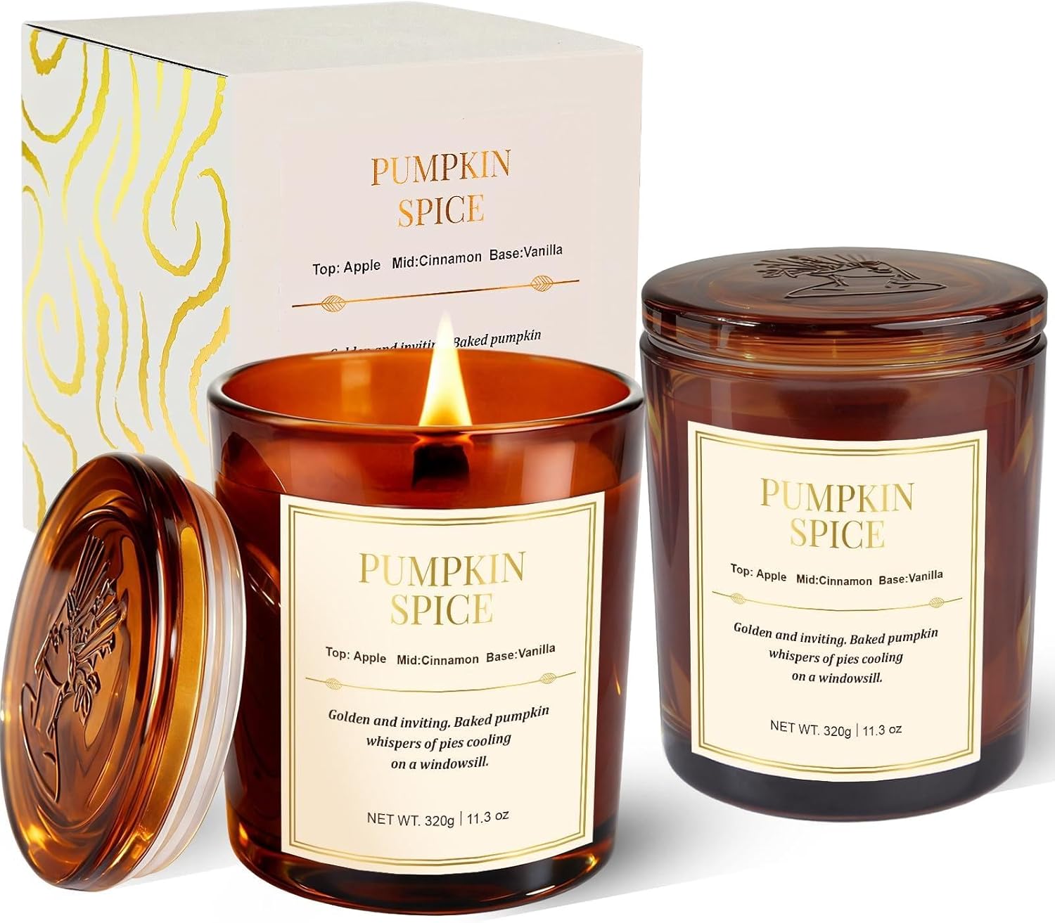 Soy Wax Beige Scented Candle — Pumpkin Spice
