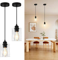 Modern Black Pendant Light — 3-Light — Glass-2 Light
