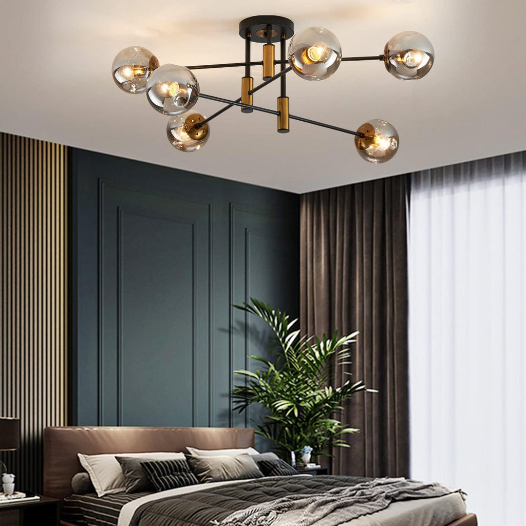 Vintage Farmhouse Black Chandelier — 6-Light - View 5