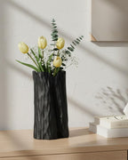 Boho Black Flower Vase — 7" — Black