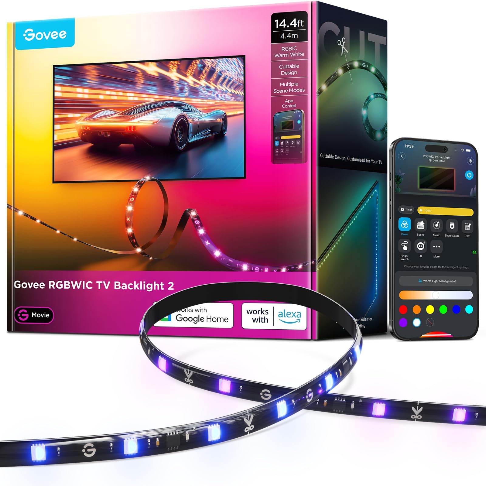Smart Metal LED Strip Light — 32"