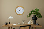 Battery Operated Mid-Century Wood Wall Clock - View 5