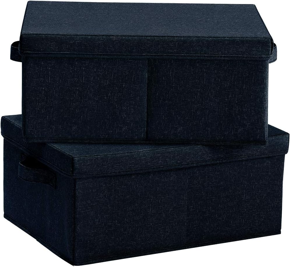 Beige Storage Bin — 16.5" — Dark Grey