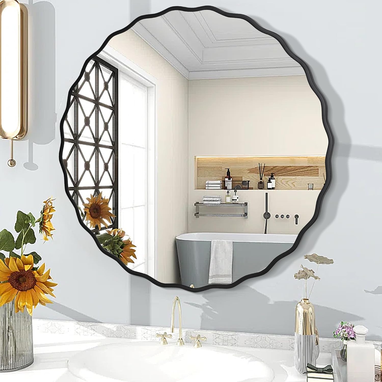 Round Black Mirror — 24" - View 2