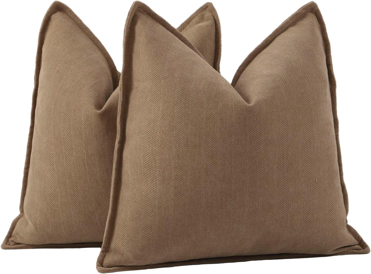Chenille Boho Beige Throw Pillow Cover — 20" — Brown
