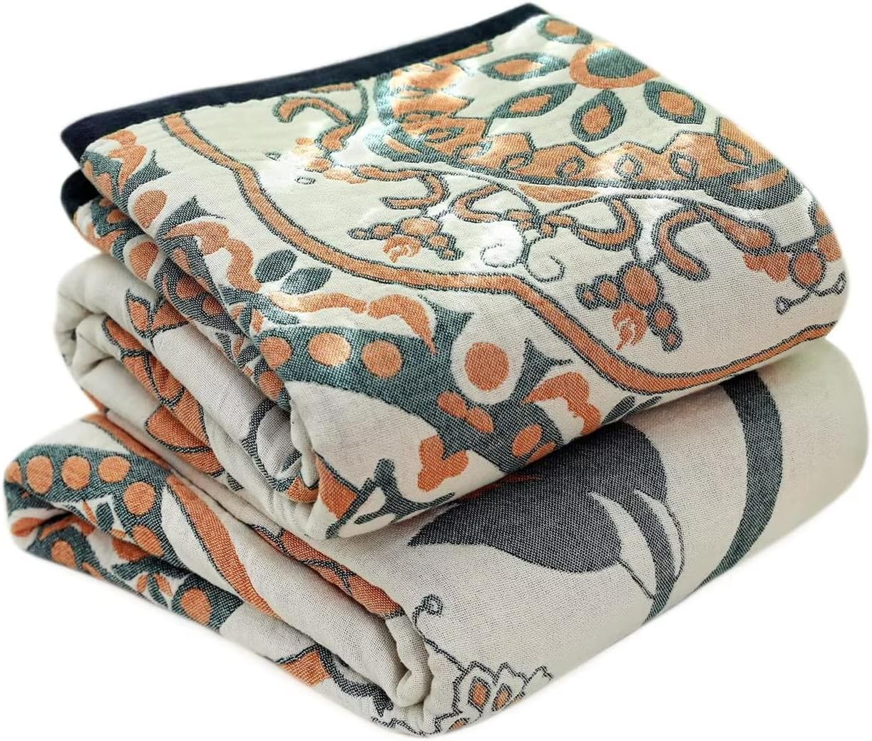 Boho Blue Throw Pillow — 50" — Boho-floral-i