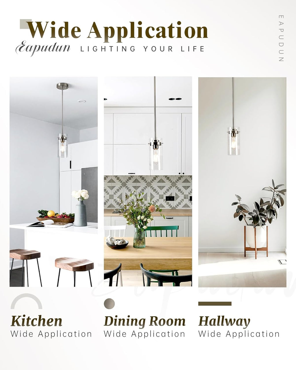 Adjustable Farmhouse Black Pendant Light - View 3
