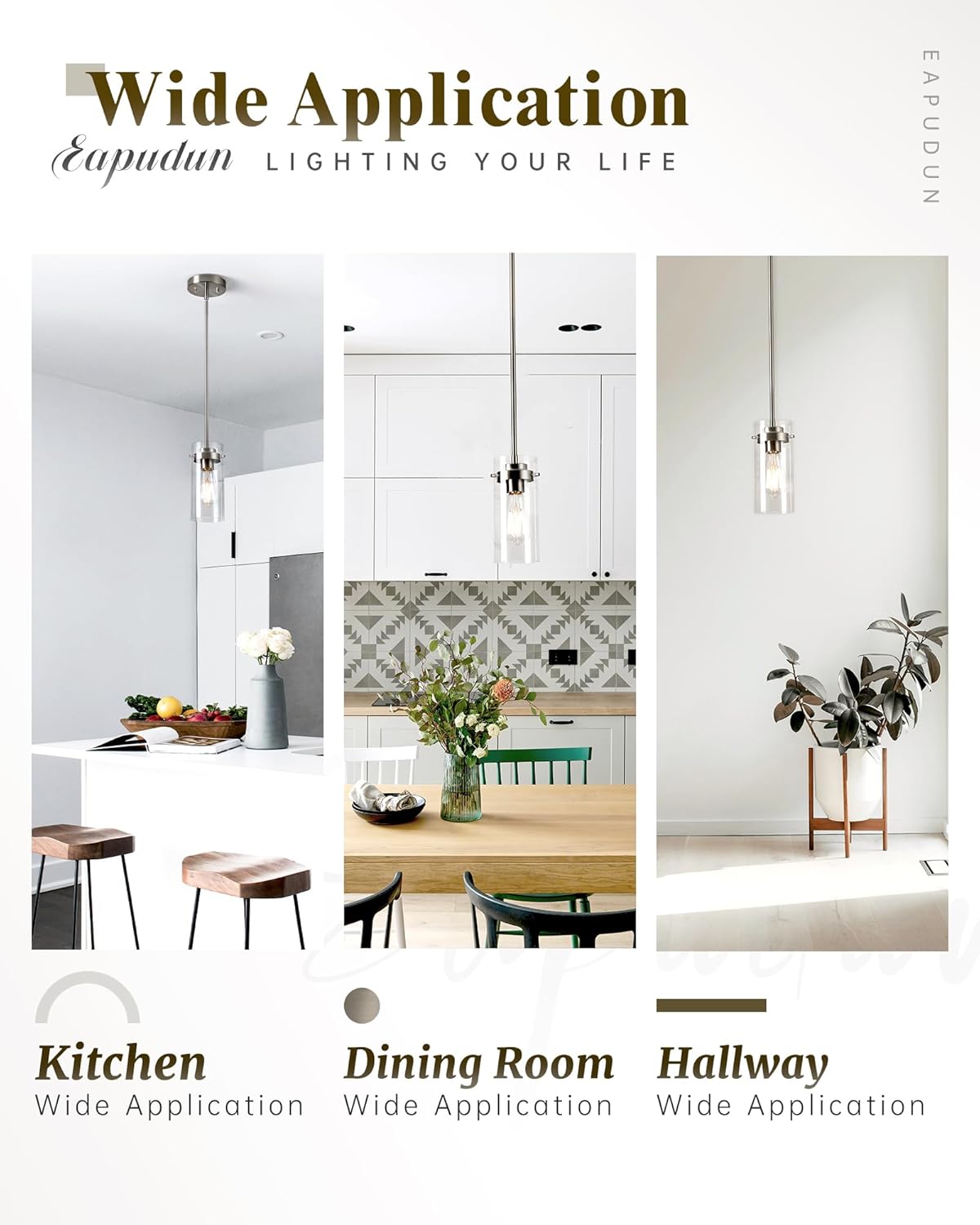 Adjustable Farmhouse Black Pendant Light - View 3