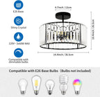 Luxe Black Chandelier — 3-Light - View 4
