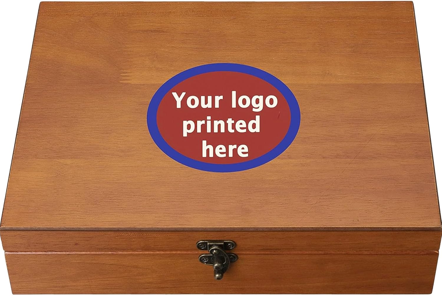 Vintage Wood Storage Basket — Logo Print