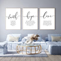 Framed Boho Blue Wall Art Print — 24" — 16x24 Inch Unframed