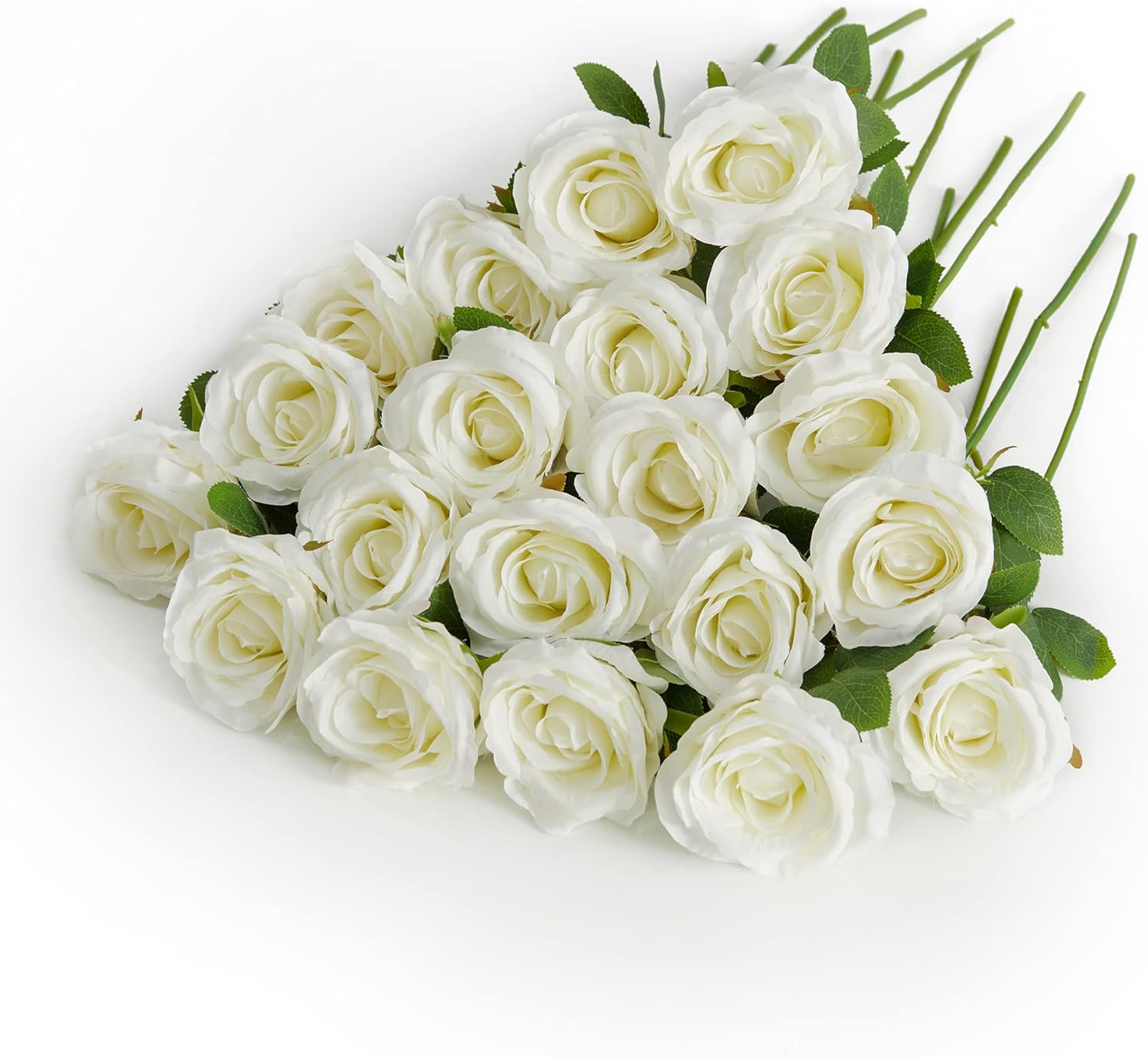 Gold Artificial Flowers — White-20pcs