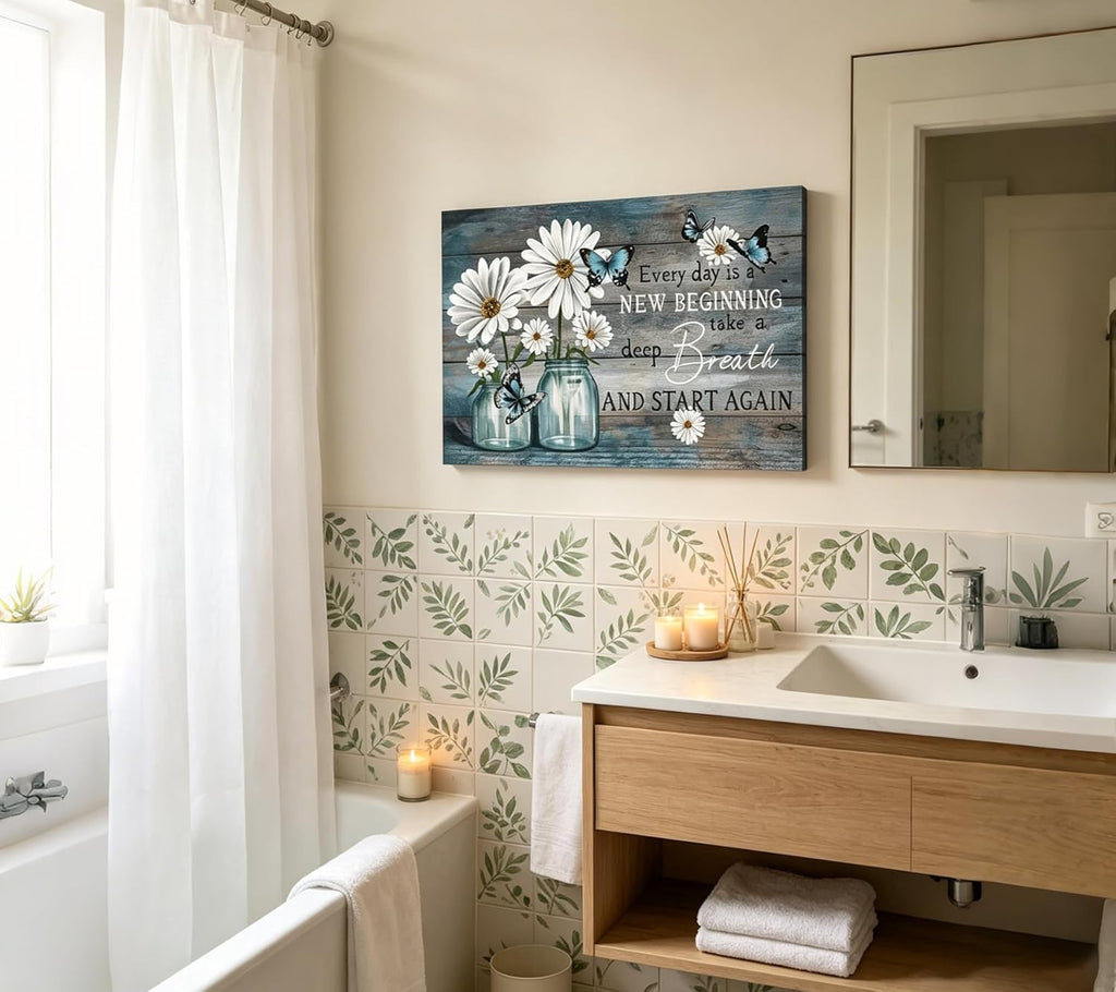 Farmhouse Blue Canvas Wall Art — 12" - View 3