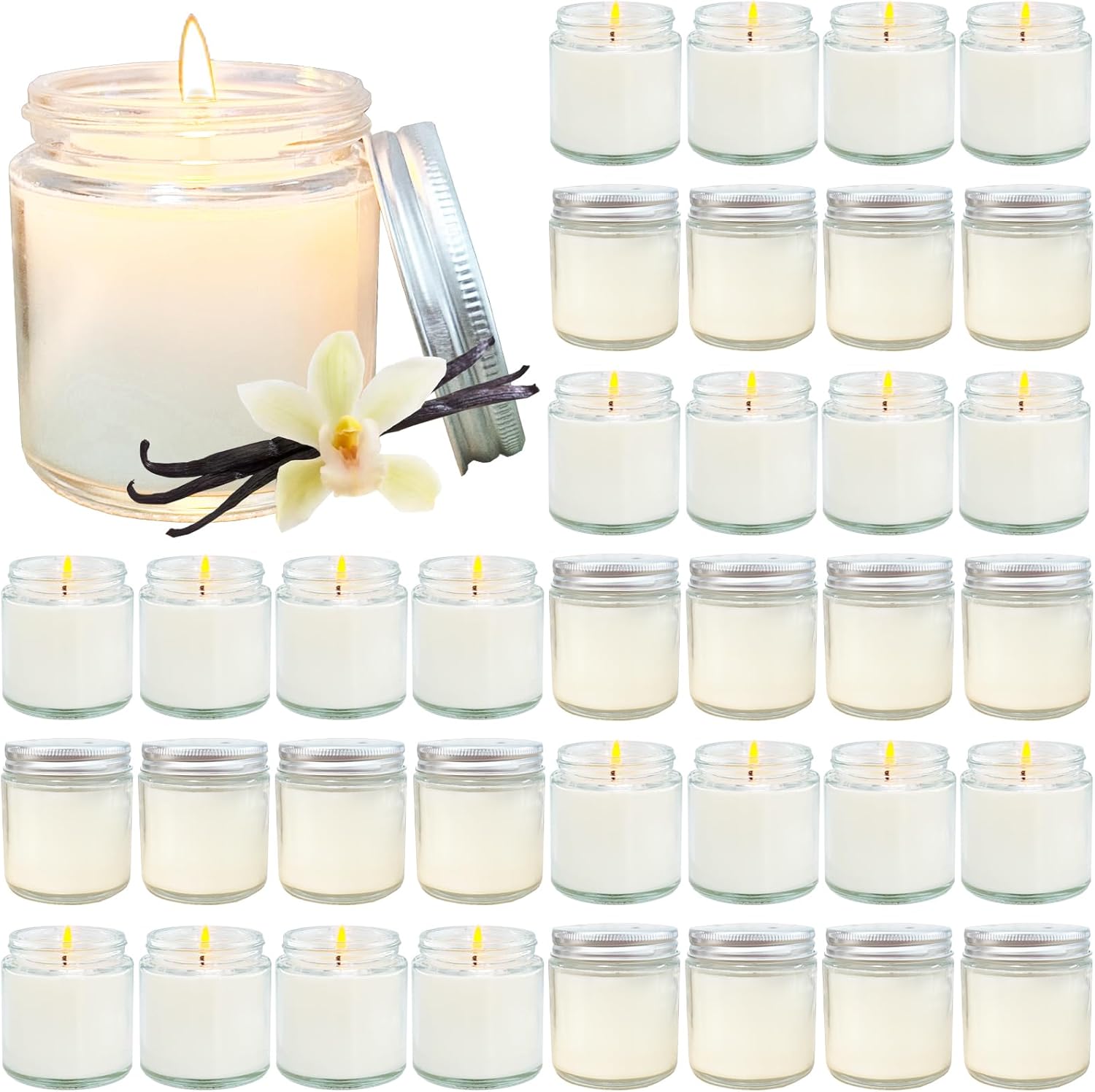 Soy Luxe Black Scented Candle — Silver-Vanilla