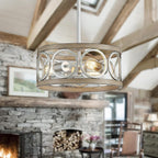 Adjustable Farmhouse Black Chandelier — 3-Light - View 9
