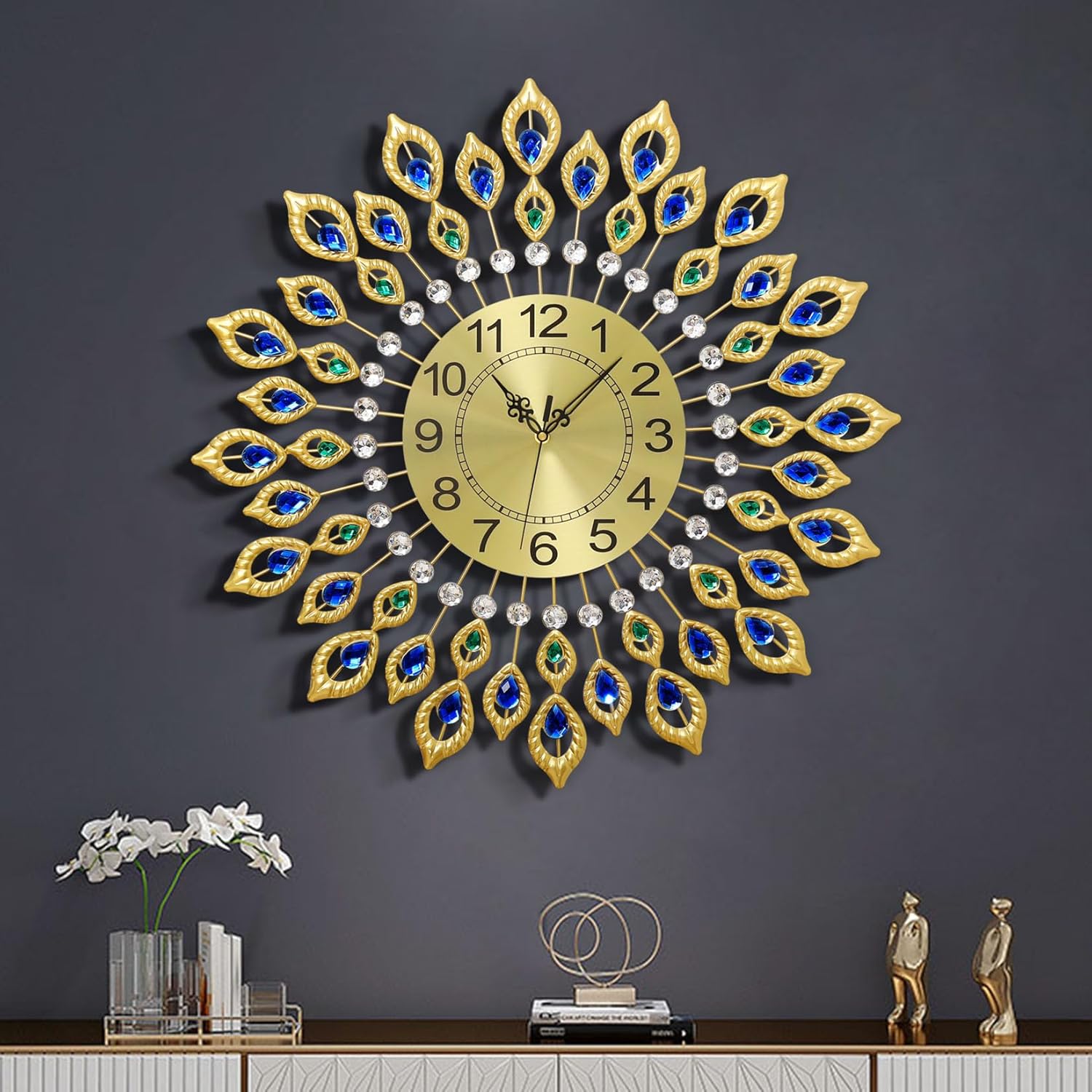 Luxe Black Wall Clock — 3" — Gold