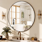 Black Round Mirror — 20"