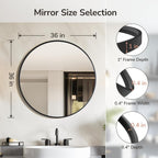 Black Wall Mirror — 36" - View 4