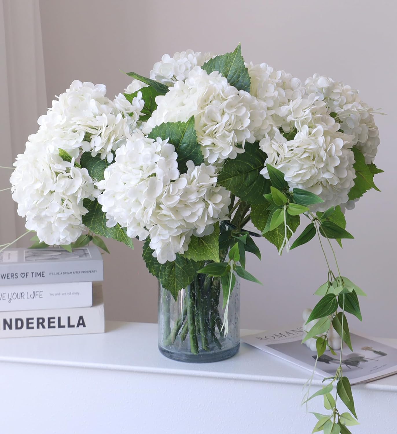 Blue Artificial Flowers — 21" — White