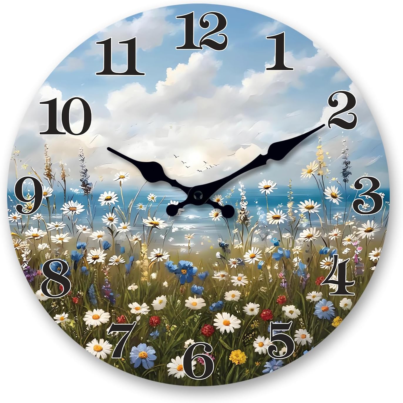 Battery Operated Farmhouse Beige Wall Clock — 16" — 10 Inch