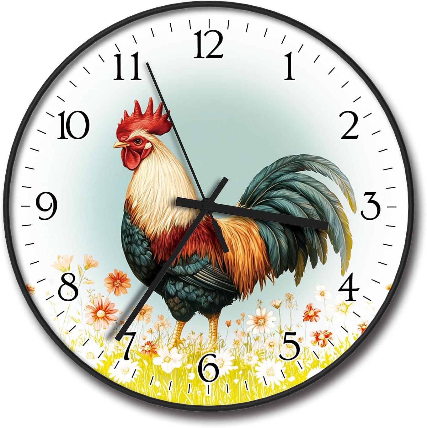 Battery Operated Purple Wall Clock — 8" — M2414-rooster