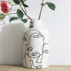 Modern Black Flower Vase — A-white