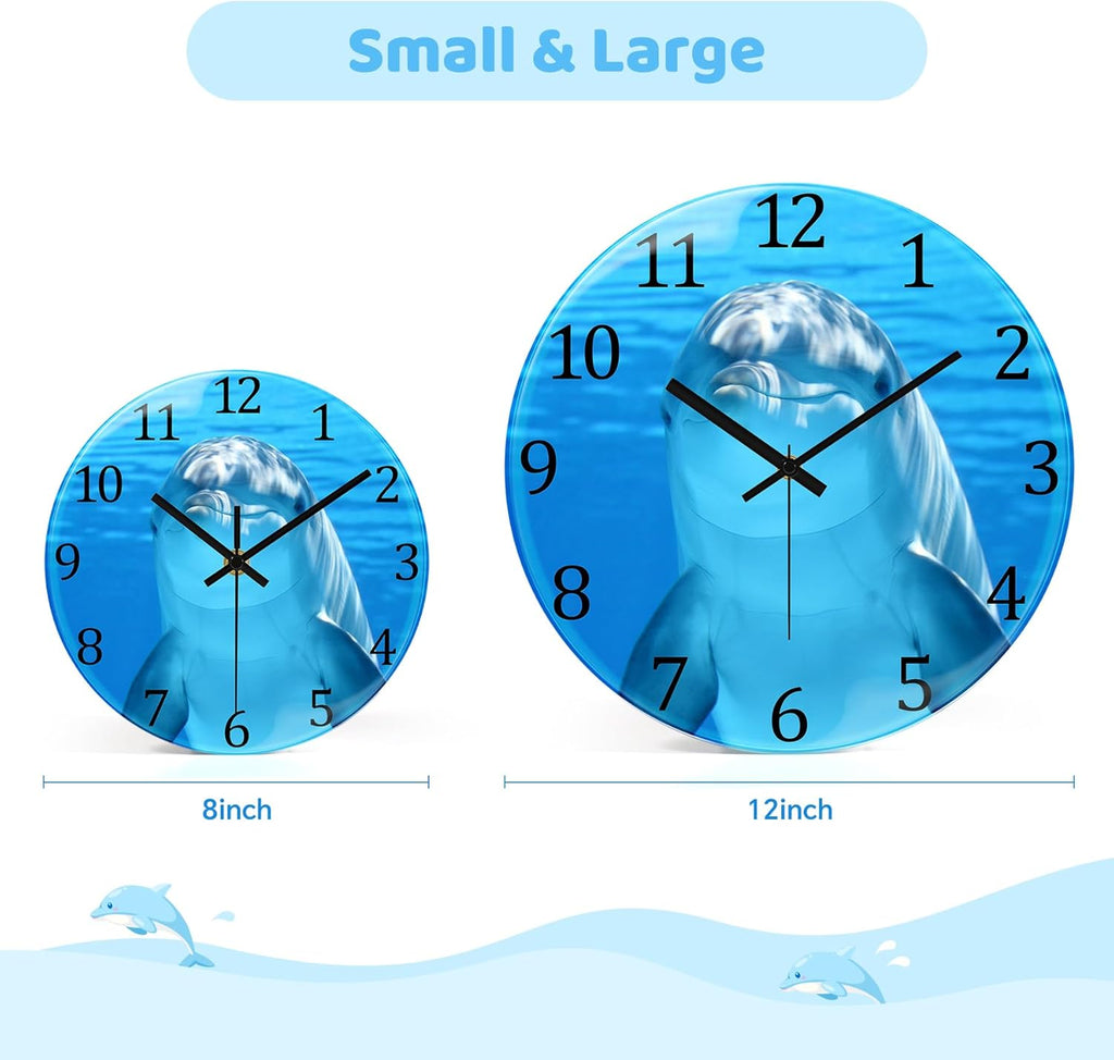 Battery Operated Blue Wall Clock — 8" - View 5