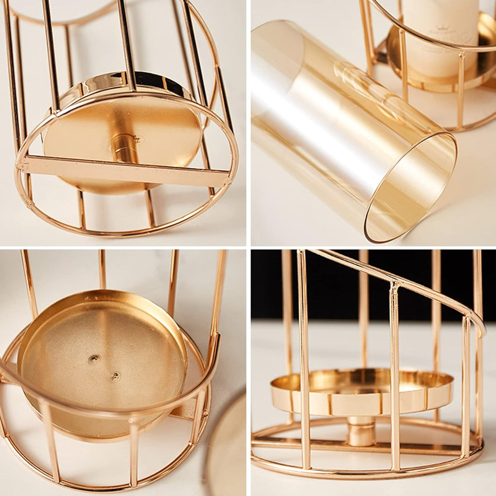 Luxe Metal Pillar Candle — Set of 2 - View 6