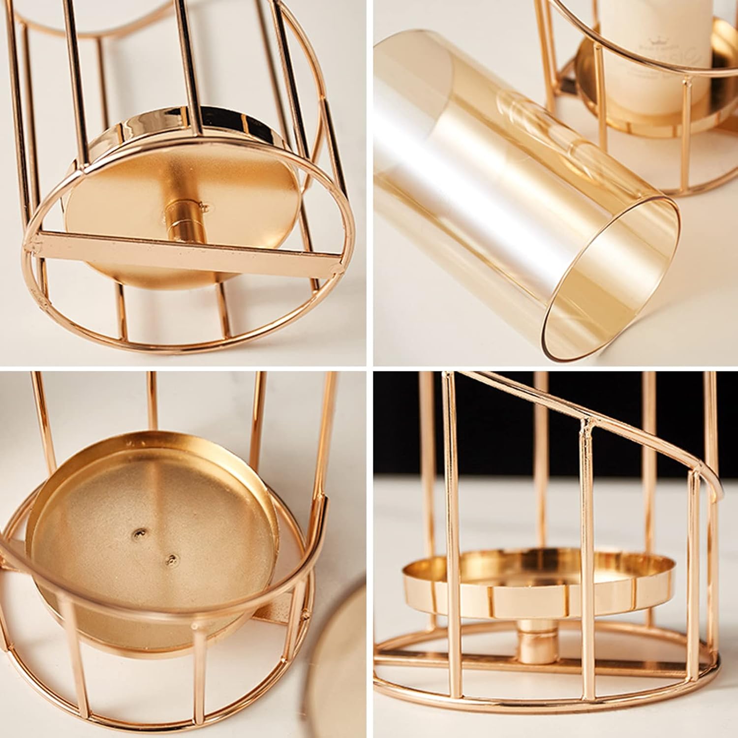 Luxe Metal Pillar Candle — Set of 2 - View 6