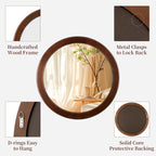 Round Farmhouse Beige Wall Mirror — 24" - View 5