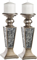 Wax Pillar Candle — Set of 2 — Candle Holders - 2 Pack